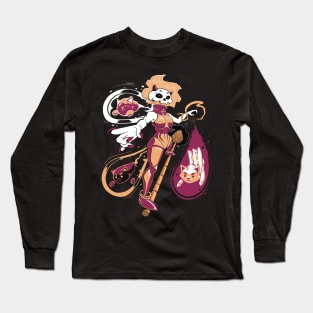 Witch Cat And Kittens Long Sleeve T-Shirt